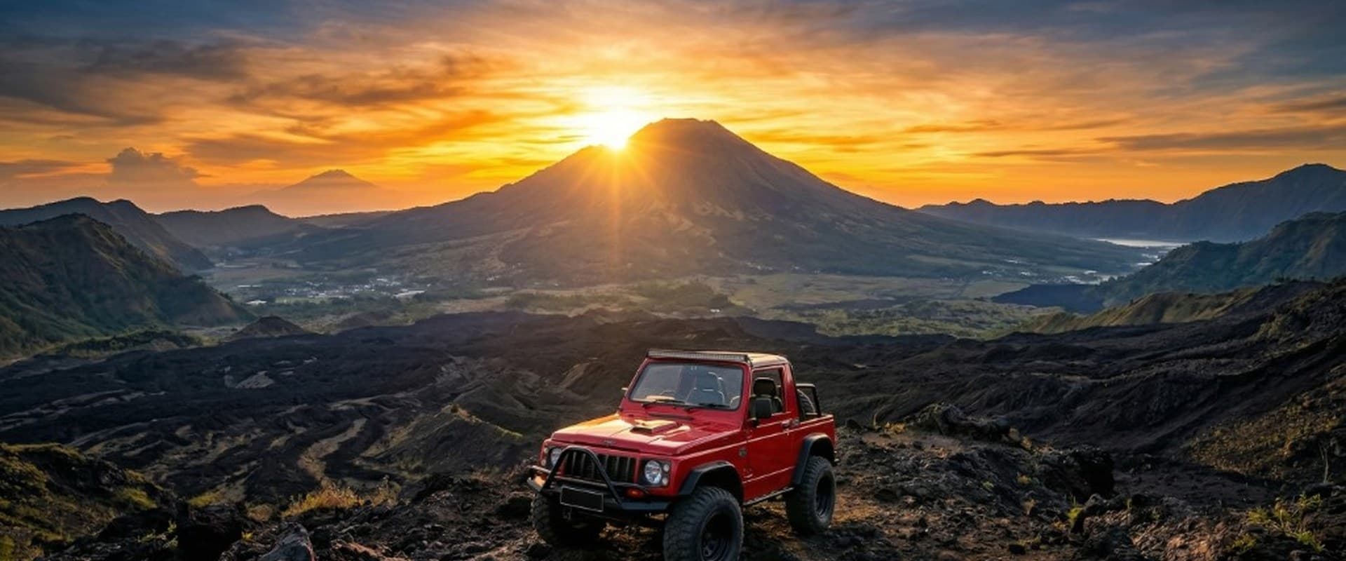Mount Batur sunrise jeep tour & black lava fields
